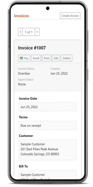 field service invoicing software mockup 2